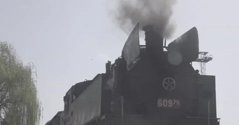 Steam engine locomotive, retro train, nostalgic Stock Footage 166998142