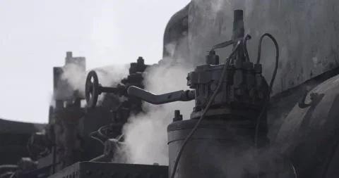 Steam engine locomotive, retro train, nostalgic Stock Footage 166998153