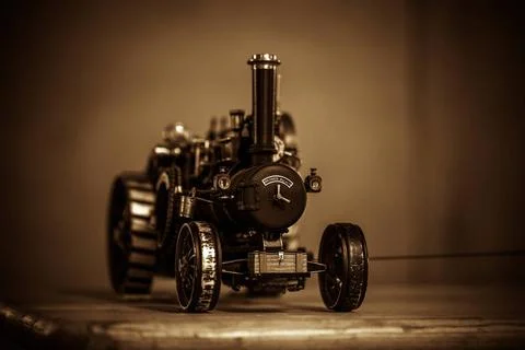  steam-engine MILDENBERG, GERMANY - MAY 05: miniature model of a steam-eng... Stock Photos