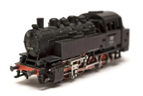 Steam Engine Model Isolated on a White Background Foto stock