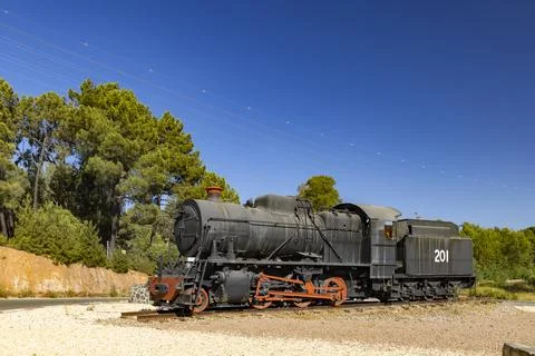 Steam engine, oldest copper mines in the world, Minas de Riotinto, Spain Stock Photos