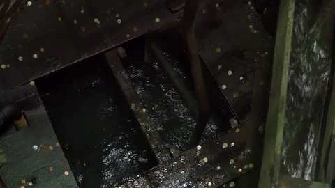 Steam engine powered water pump piston Stock Footage 74735725