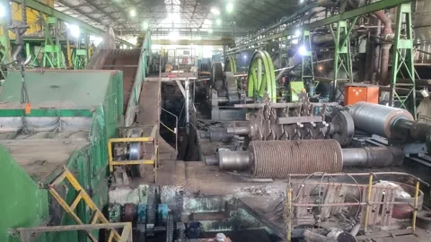 Steam engine powers sugarcane mill Stock Footage 309404025