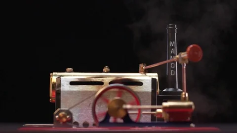 Steam Engine - Side view focus pull on Stock Footage 84065615