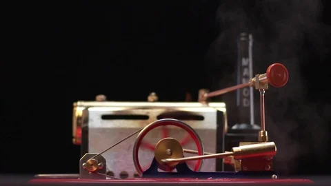 Steam Engine - Side view wide Stock Footage 84066021