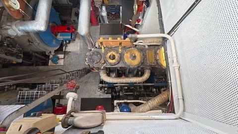 Steam engine of Sir Walter Scott steamship operating on Loch Katrine Video stock 341503764