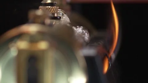 Steam Engine - tight of flames on boiler end on Stock Footage 84067987