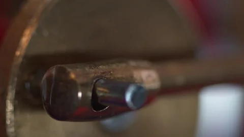 Steam Engine - tight on fly wheel Stock Footage 84070960