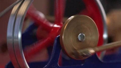 Steam Engine - tight of wheels focus pull Stock Footage 84068372