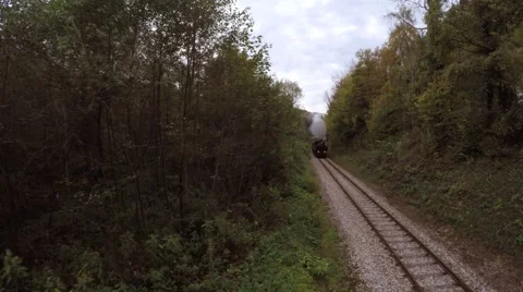 Steam Engine Train locomotive. old nostalgic technology. railway transportation Video stock 61371474