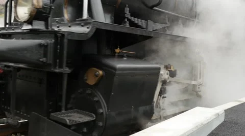 Steam Engine Train locomotive. old nostalgic technology. railway transportation Видео 61371698