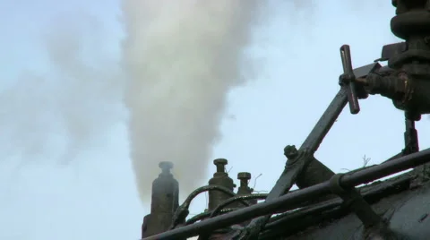 Steam Engine Train Smoke Stack Stock Footage
