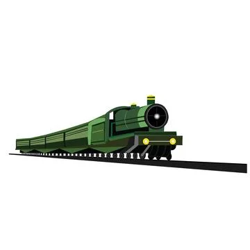 Steam Engine Train vector image. Illustrazione stock