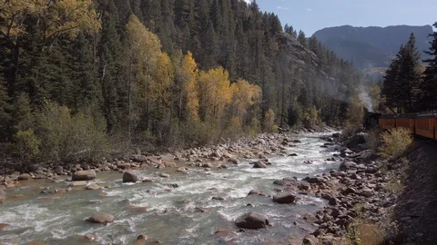 Steam Engine Water Stop on Durango and Silverton Stock Footage 121896338