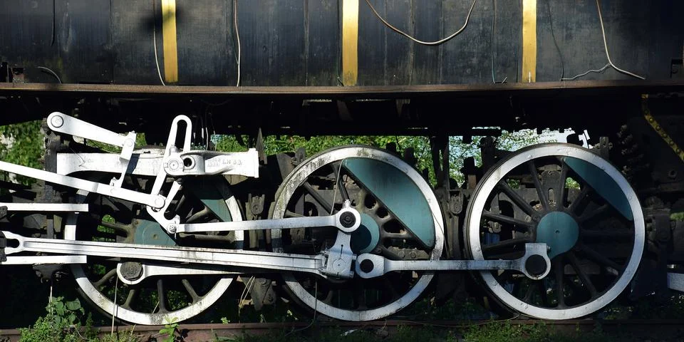 Steam engine wheels Foto stock