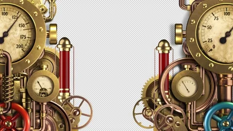 Steam engines with sensors and elements Stock Footage 245808615