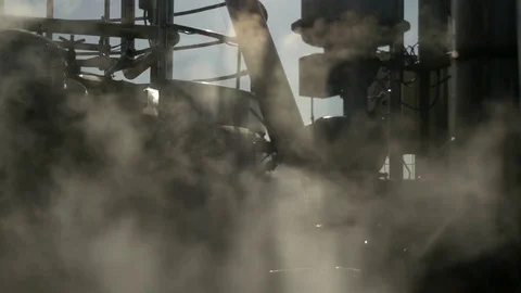 Steam escaping from pipes Stock Footage 73898238