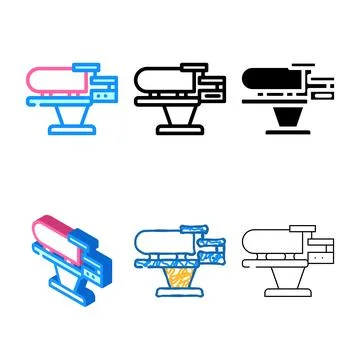 Steam generator heated table color icon vector styleset Stock Illustration
