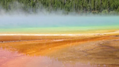 Steam on Grand Prismatic Stock Footage 79514845