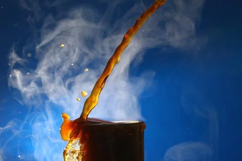 Steam of hot coffee Stock Photos