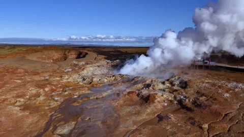Steam hot geothermal Video stock 273210566