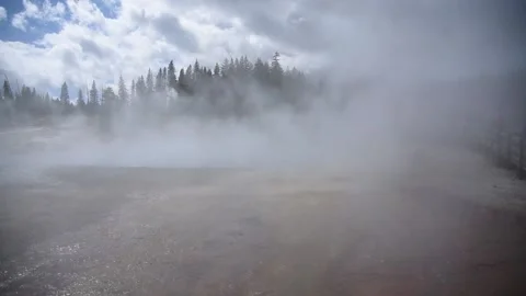 Steam from a Hot Spring Clearing Stock Footage 161772809