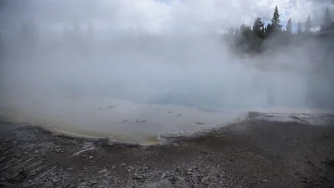 Steam from a hot spring Stock Footage 161772814
