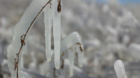 Steam icicles Stock Footage 47265814