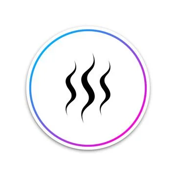 Steam icon isolated on white background. Circle white button. Vector Illustration