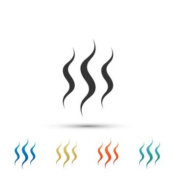 Steam icon isolated on white background. Set elements in colored icons. Flat Stock Illustration