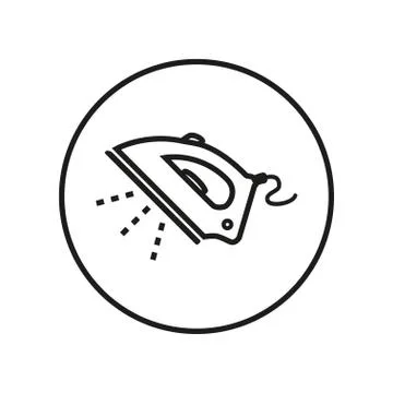 Steam iron. Icon. Editable Thin line. Vector illustration. Stock Illustration