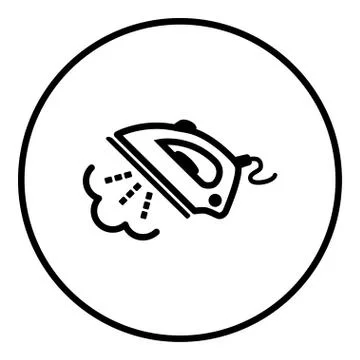 Steam iron. Icon. Editable Thin line. Vector illustration. Stock Illustration