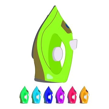 Steam iron laundry vector cartoon graphic Stock Illustration