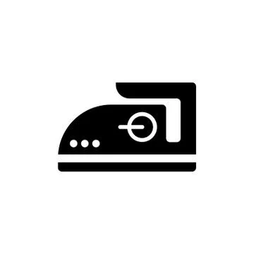 Steam iron vector icon. Isolated on white. Stock Illustration