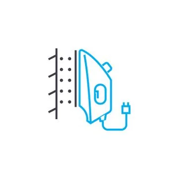 Steam ironing linear icon concept. Steam ironing line vector sign, symbol Stock Illustration