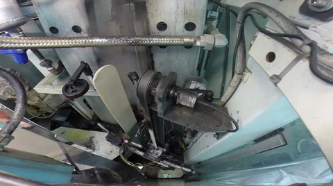 Steam Ironing Machine in Textile Mill Stock Footage 60168931