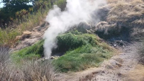 Steam jet from the soil Video stock 165362990