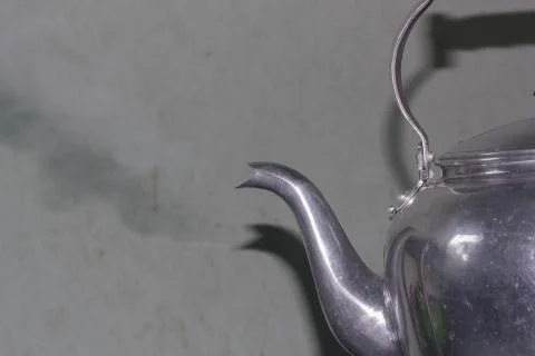 Steam from the kettle. Stock Photos