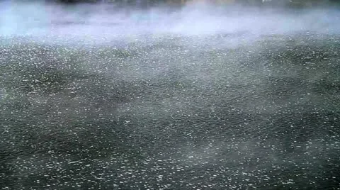 Steam in lake Stock Footage 10931236