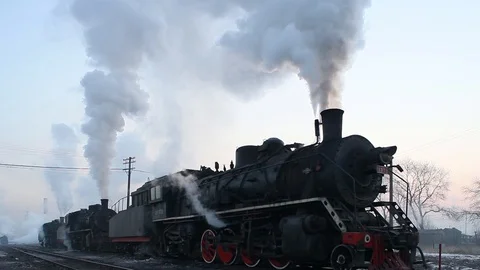 Steam Locomotive Maintenance Work Stock Footage 99521407