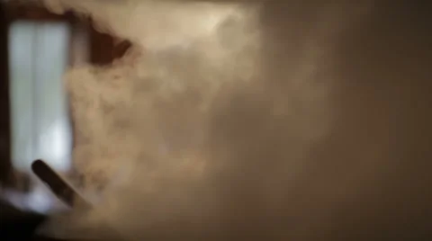 Steam from Maple Sap Boiling Stock Footage 5502441