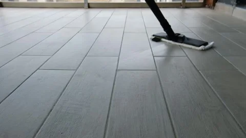 Steam Mop Cleaning Ceramic Floor – Deep Cleaning in Action Stock Footage 274890797