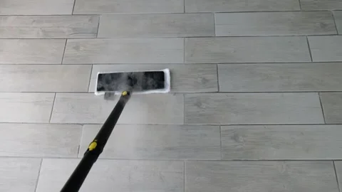 Steam Mop Cleaning Ceramic Floor – Deep Cleaning in Action Stock Footage 274896007