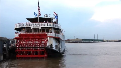 Steam Natchez Leaving New Orleans Stock Footage