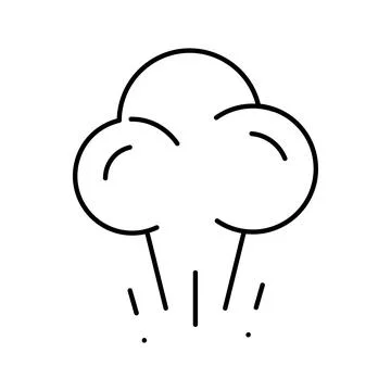 Steam or smoke cloud line art icon Stockillustratie