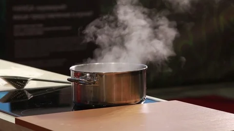 Steam over cooking pot. Stock Footage 70803799