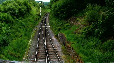 Steam passing under bridge Stock Footage 140661