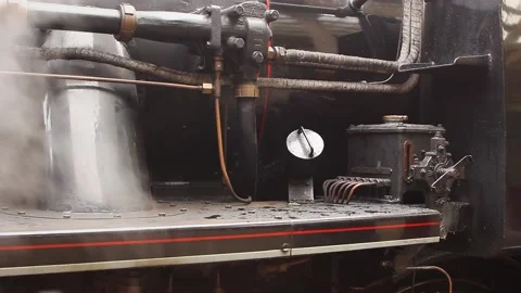 Steam pipe and running plate detail of BR Standard tank 80097 steam engine. Stock Footage 150877580