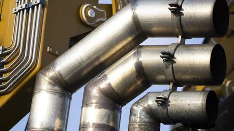 Steam pipes engine room upper deck steam ship. Stock Photos