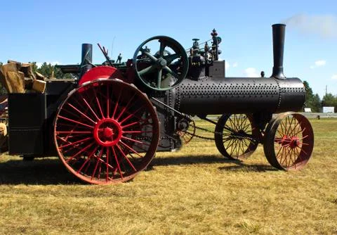 Steam powered tractor Stock Photos